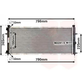 Radiateur, refroidissement du moteur VAN WEZEL 58002094