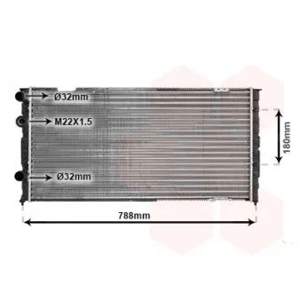 Radiateur, refroidissement du moteur VAN WEZEL 58002103