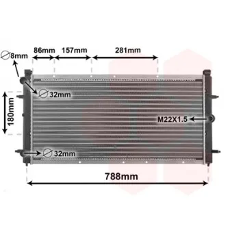 Radiateur, refroidissement du moteur VAN WEZEL 58002114