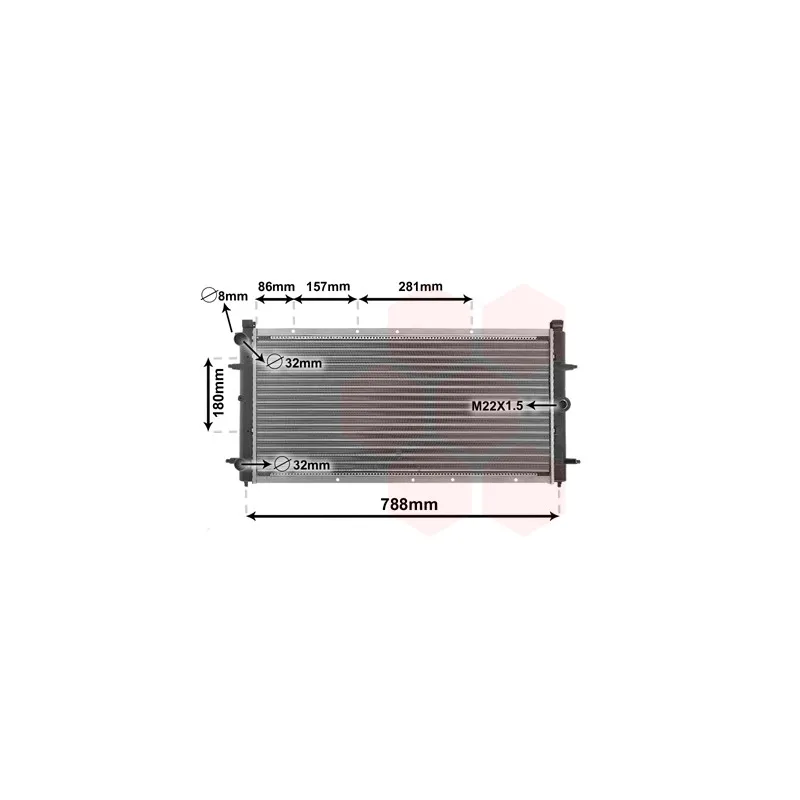Radiateur, refroidissement du moteur VAN WEZEL 58002114