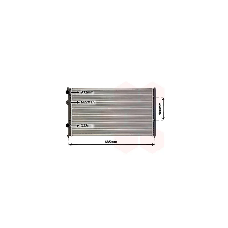 Radiateur, refroidissement du moteur VAN WEZEL 58002115