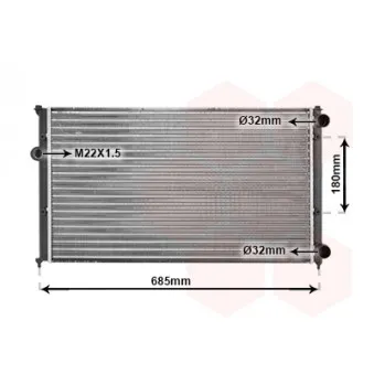 Radiateur, refroidissement du moteur VAN WEZEL 58002116