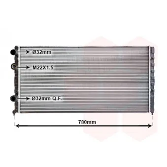 Radiateur, refroidissement du moteur VAN WEZEL 58002122
