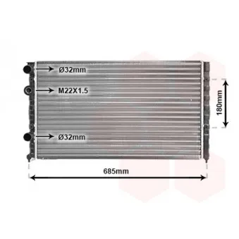 Radiateur, refroidissement du moteur VAN WEZEL 58002124