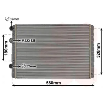 Radiateur, refroidissement du moteur VAN WEZEL 58002130