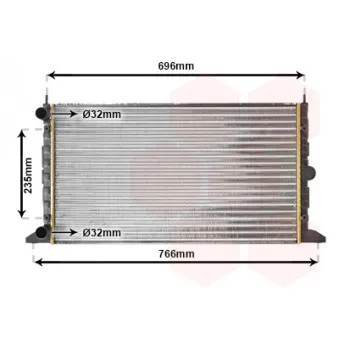 Radiateur, refroidissement du moteur VAN WEZEL 58002133