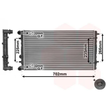 Radiateur, refroidissement du moteur VAN WEZEL 58002174