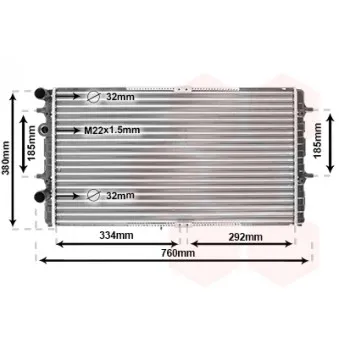 Radiateur, refroidissement du moteur VAN WEZEL 58002180