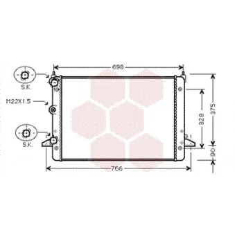 Radiateur, refroidissement du moteur VAN WEZEL 58002184