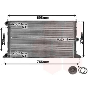 Radiateur, refroidissement du moteur VAN WEZEL 58002188