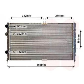 Radiateur, refroidissement du moteur VAN WEZEL 58002191