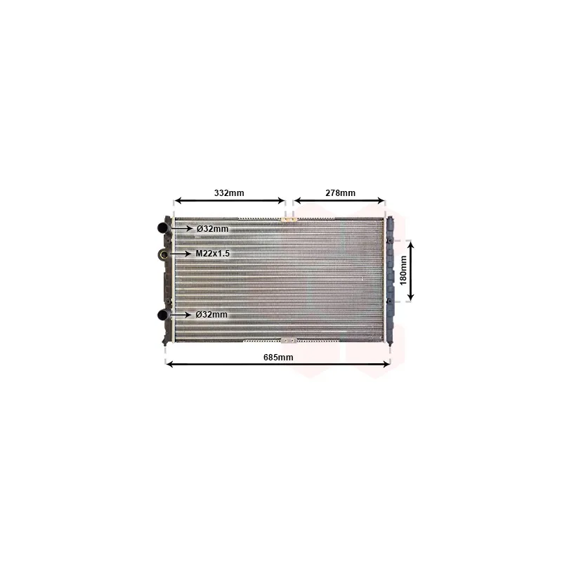 Radiateur, refroidissement du moteur VAN WEZEL 58002191