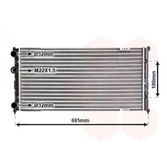Radiateur, refroidissement du moteur VAN WEZEL 58002192