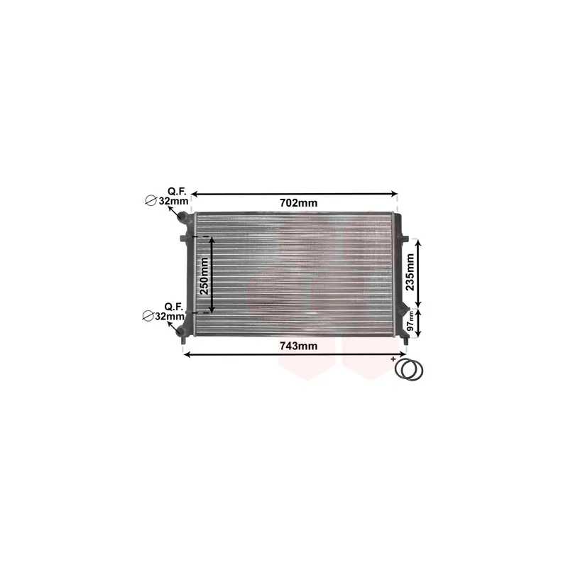 Radiateur, refroidissement du moteur VAN WEZEL 58002204