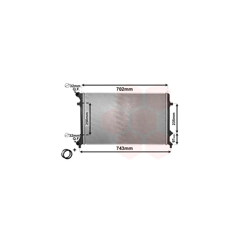 Radiateur, refroidissement du moteur VAN WEZEL 58002205