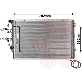 Radiateur, refroidissement du moteur VAN WEZEL 58002207