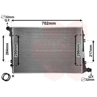 Radiateur, refroidissement du moteur VAN WEZEL 58002224