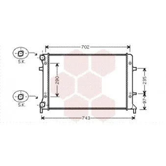 Radiateur, refroidissement du moteur VAN WEZEL 58002228