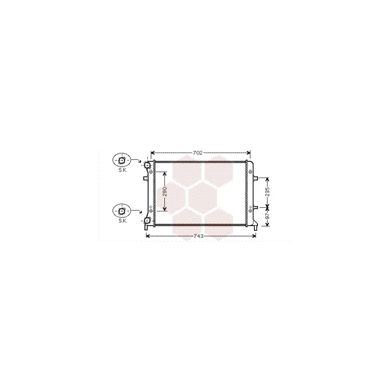 Radiateur, refroidissement du moteur VAN WEZEL 58002228