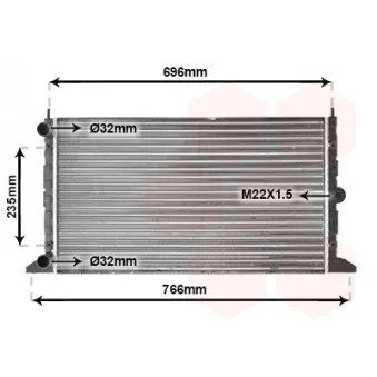 Radiateur, refroidissement du moteur VAN WEZEL 58002247