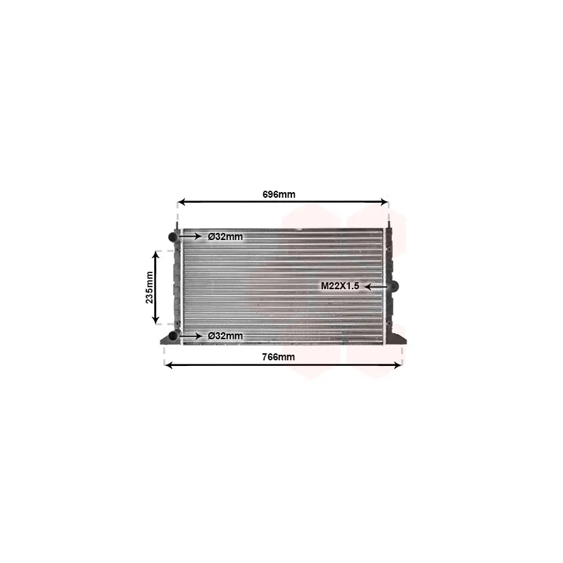 Radiateur, refroidissement du moteur VAN WEZEL 58002247