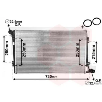 Radiateur, refroidissement du moteur VAN WEZEL 58002255
