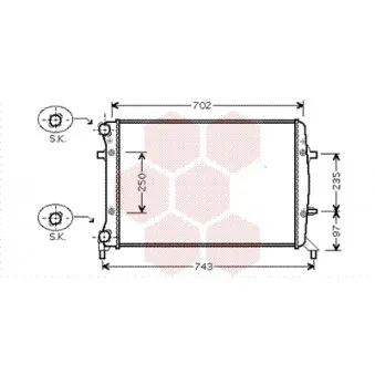 Radiateur, refroidissement du moteur VAN WEZEL 58002272
