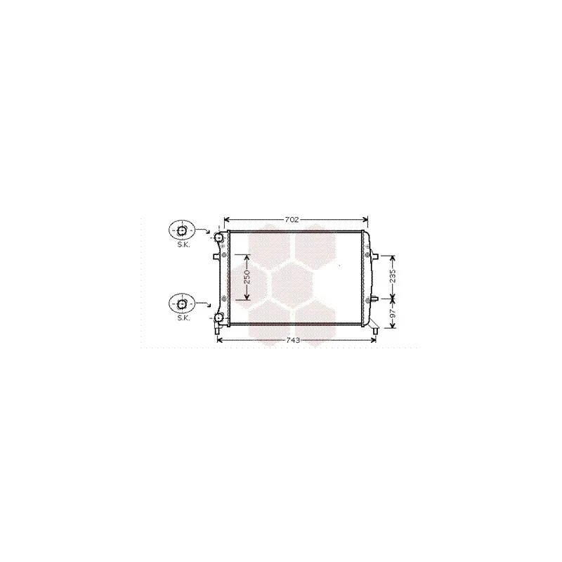 Radiateur, refroidissement du moteur VAN WEZEL 58002272
