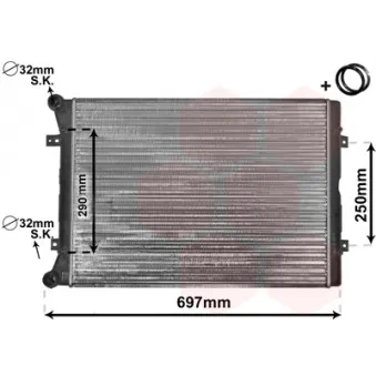 Radiateur, refroidissement du moteur VAN WEZEL 58002283