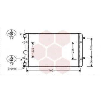 Radiateur, refroidissement du moteur VAN WEZEL 58002286