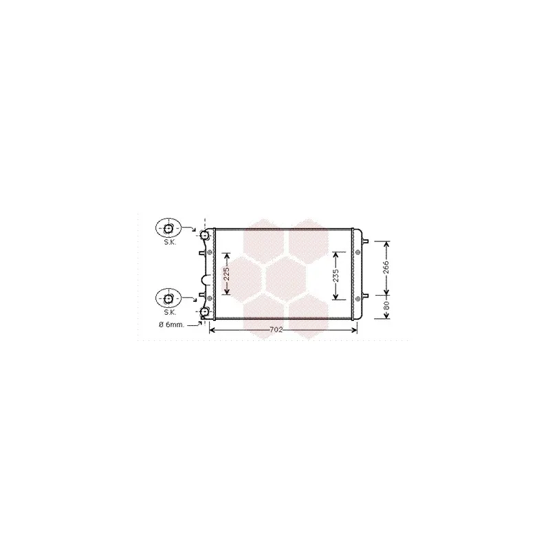 Radiateur, refroidissement du moteur VAN WEZEL 58002286