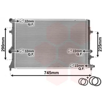 Radiateur, refroidissement du moteur VAN WEZEL 58002289