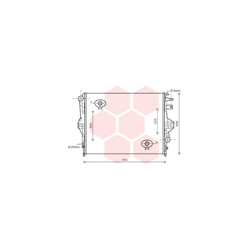 Radiateur, refroidissement du moteur VAN WEZEL 58002320