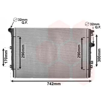 Radiateur, refroidissement du moteur VAN WEZEL 58002324