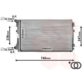 Radiateur, refroidissement du moteur VAN WEZEL 58002338