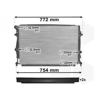 Radiateur, refroidissement du moteur VAN WEZEL 58002343