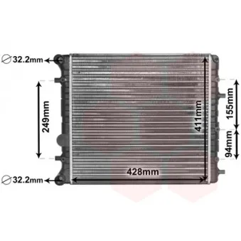 Radiateur, refroidissement du moteur VAN WEZEL 58002346