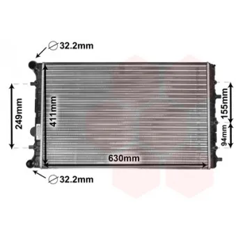 Radiateur, refroidissement du moteur VAN WEZEL 58002347