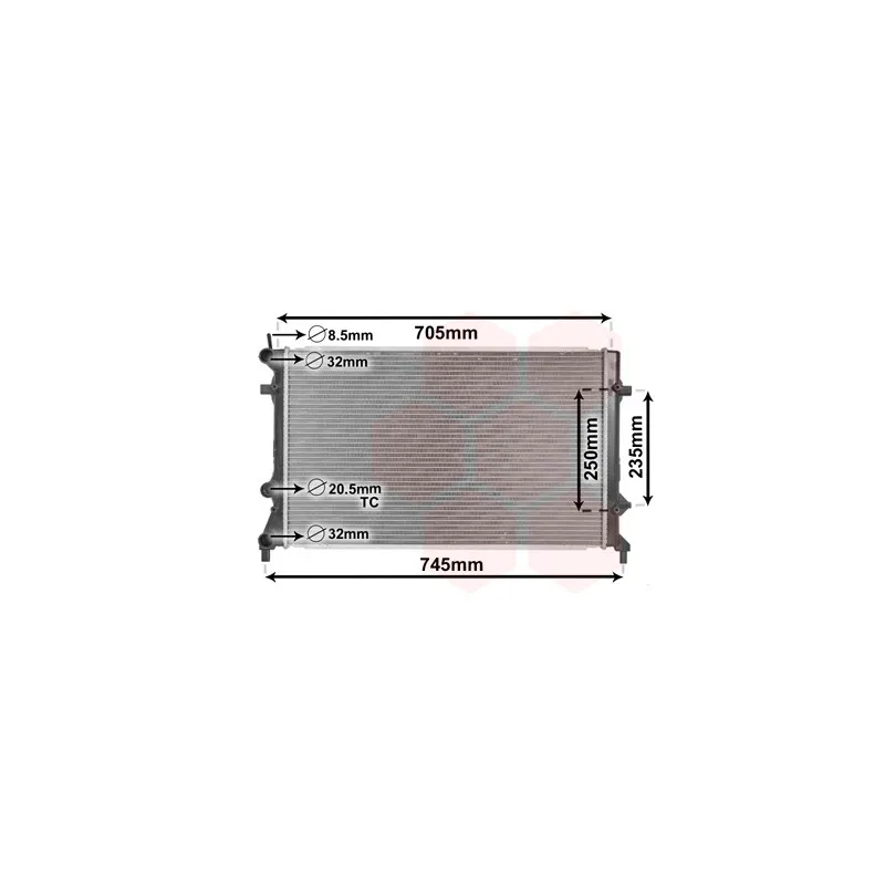 Radiateur, refroidissement du moteur VAN WEZEL 58002359