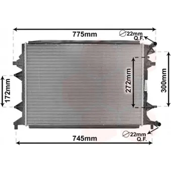 Radiateur, refroidissement du moteur VAN WEZEL 58002370