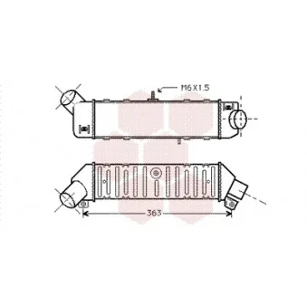 Intercooler, échangeur VAN WEZEL 58004162
