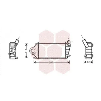 Intercooler, échangeur VAN WEZEL 58004194
