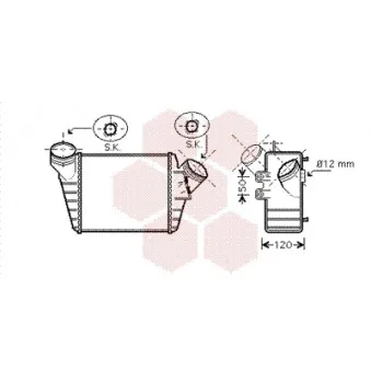 Intercooler, échangeur VAN WEZEL 58004219