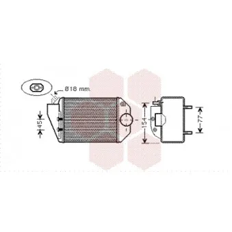 Intercooler, échangeur VAN WEZEL 58004221