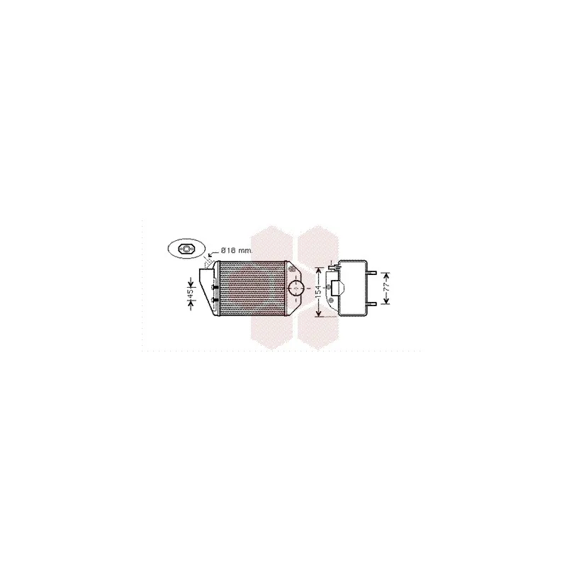 Intercooler, échangeur VAN WEZEL 58004221