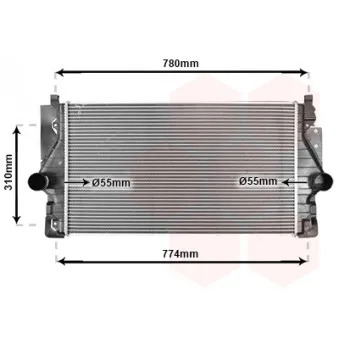 Intercooler, échangeur VAN WEZEL 58004246