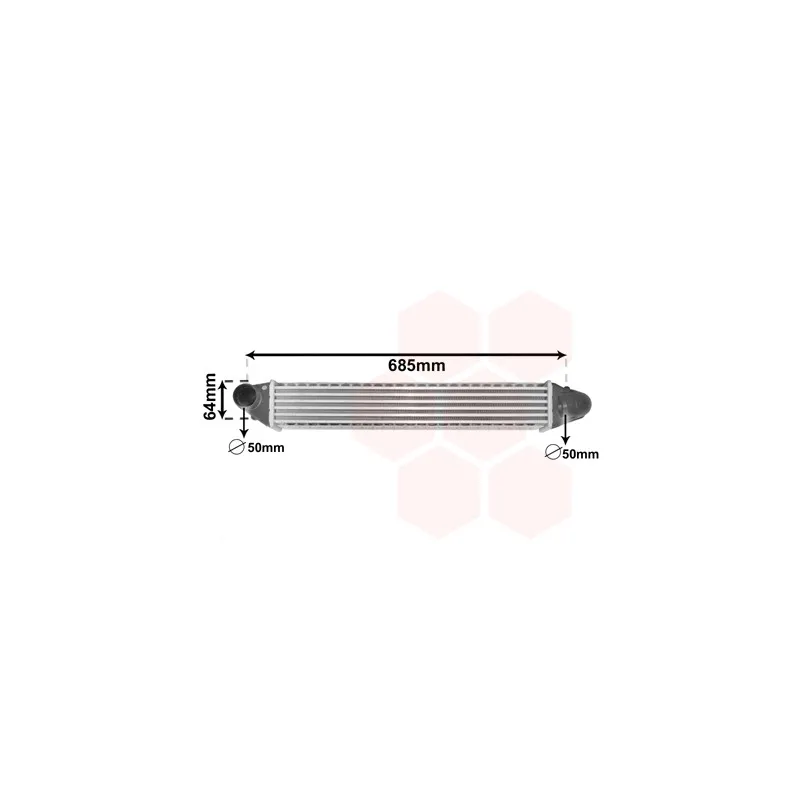 Intercooler, échangeur VAN WEZEL 58004248