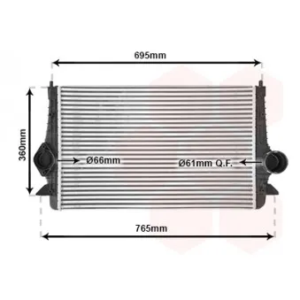Intercooler, échangeur VAN WEZEL 58004251