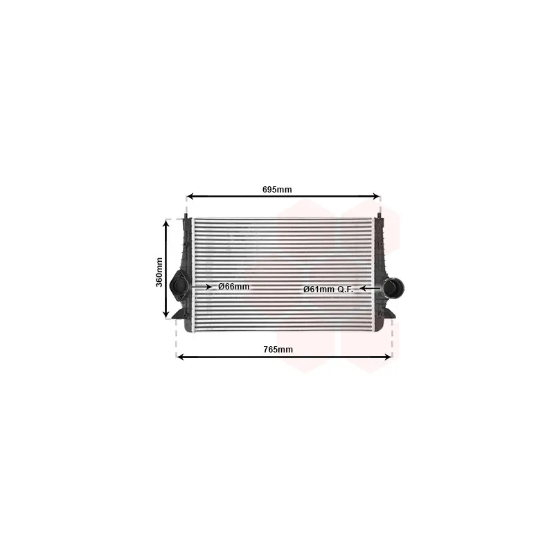 Intercooler, échangeur VAN WEZEL 58004251