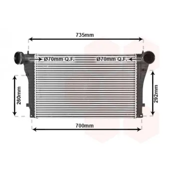 Intercooler, échangeur VAN WEZEL 58004319